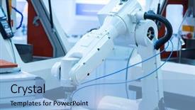  Presentation with electricity - Colorful slides enhanced with controler of robotic hand backdrop and a light blue colored foreground