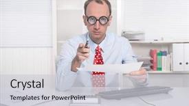  Presentation with controller - Slide set consisting of document controller - warning manager or businessman background and a light gray colored foreground