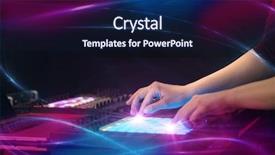  Presentation with controller - Cool new presentation theme with controllers - hand mixing music on midi backdrop and a navy blue colored foreground