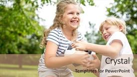  Presentation with family children - Slides having controversial - controversy between children background and a coral colored foreground