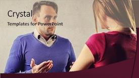  Presentation with luxury nature couple - Slide set with controversial - disappointment in the couple background and a soft green colored foreground