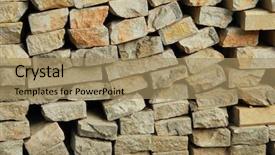  Presentation with brick wall - PPT theme featuring contruction - abstract rough grunge brick wall background and a  colored foreground