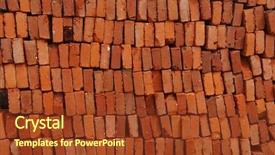  Presentation with brick wall - Cool new presentation theme with contruction - abstract rough grunge brick wall backdrop and a tawny brown colored foreground