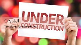  Presentation with under construction - Audience pleasing theme consisting of contruction - construction card with colorful background backdrop and a coral colored foreground
