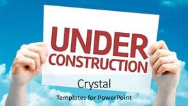  Presentation with under construction - Audience pleasing PPT layouts consisting of contruction - construction card with sky background backdrop and a arctic colored foreground