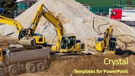  Presentation with excavation - Colorful slides enhanced with contruction - excavator on construction site backdrop and a tawny brown colored foreground