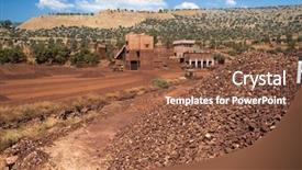  Presentation with green building materials - Presentation featuring contructions building - quarry for production of inert background and a  colored foreground