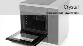  Presentation with electric - Amazing slide deck having convection - electric oven on white background backdrop and a light gray colored foreground