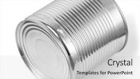  Presentation with background - Slide deck having convenience store - aluminum can isolated on white background and a  colored foreground