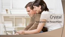  Presentation with credit card fraud - Audience pleasing presentation theme consisting of convenience store - couple using credit card backdrop and a coral colored foreground