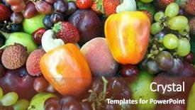  Presentation with fruits - PPT theme enhanced with concept or conceptual abstract health nutrition and sport word cloud on blackboard and chalk background background and a dark gray colored foreground