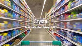  Presentation with supermarket - Slide set consisting of convenience store - shopping cart view background and a coral colored foreground
