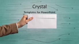  Presentation with white coloured lines - PPT theme featuring convent school - female hand holding coloured background and a  colored foreground