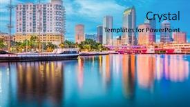  Presentation with florida - Cool new theme with convention - tampa florida usa downtown skyline backdrop and a light blue colored foreground