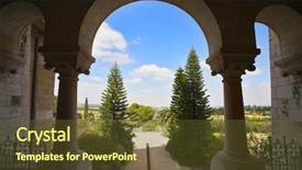  Presentation with natural gas well - Presentation theme consisting of convention - well-known monastery convent of latroun background and a tawny brown colored foreground