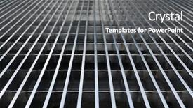  Presentation with blue abstract wavy lines - Audience pleasing PPT theme consisting of convergence - abstract metal grate converging lines backdrop and a  colored foreground