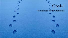  Presentation with footprints - Presentation design consisting of convergence - path for progress with footprints background and a light blue colored foreground