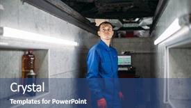  Presentation with checks - Theme featuring convergent - mechanic in the pit checks background and a  colored foreground