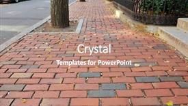  Presentation with brick - Presentation theme featuring converging paths - brick sidewalk detail background and a coral colored foreground