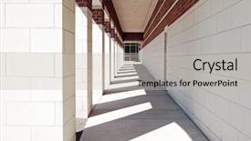  Presentation with geometric construction - Presentation theme featuring converging paths - exterior geometric walkway background and a soft green colored foreground