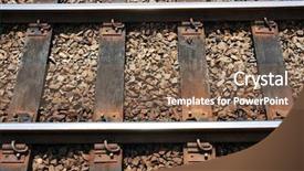  Presentation with railway tgv - PPT theme featuring converging paths - railway close-up background and a violet colored foreground