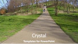  Presentation with paths - Audience pleasing presentation design consisting of converging paths - rising park pathway backdrop and a  colored foreground