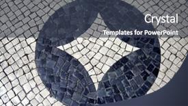  Presentation with pavement - PPT theme having detail of a typical portuguese cobblestone hand-made pavement background and a tawny brown colored foreground