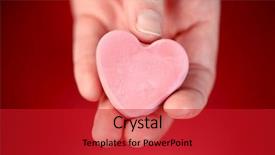  Presentation with heart - PPT layouts with conversation hearts - hand holding blank converstation heart background and a crimson colored foreground