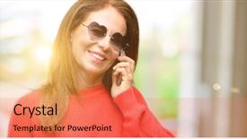  Presentation with heart - Cool new PPT layouts with conversation hearts - middle age woman wearing heart backdrop and a  colored foreground