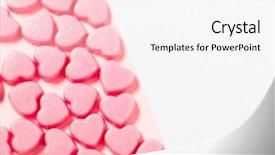  Presentation with sweet candy - PPT layouts consisting of conversation hearts - sweet love candy background and a white colored foreground