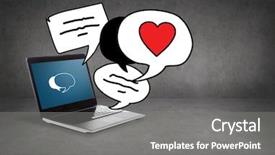  Presentation with computer love - Slide deck enhanced with conversation hearts - technology love communication and valentines background and a gray colored foreground