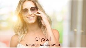  Presentation with tell tale heart - PPT theme consisting of conversation hearts - young woman wearing sunglasses background and a  colored foreground