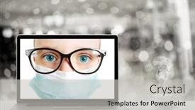  Presentation with air pollution - PPT layouts having conversation-online-via-laptop-computer background and a light gray colored foreground