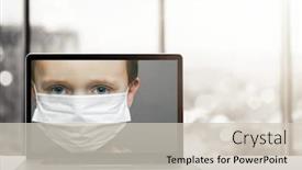  Presentation with air pollution - Audience pleasing slide deck consisting of conversation-online-via-laptop-computer backdrop and a soft green colored foreground