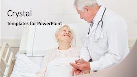  Presentation with senior citizen - Audience pleasing PPT layouts consisting of conversation with a bedridden backdrop and a white colored foreground