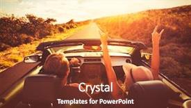  Presentation with funky - Colorful PPT theme enhanced with convertible at sunset free backdrop and a tawny brown colored foreground