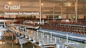  Presentation with beer - Audience pleasing PPT theme consisting of conveyer line with many beer backdrop and a coral colored foreground