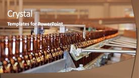  Presentation with bottles - Slides featuring conveyer line with many beer background and a coral colored foreground