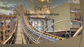  Presentation with conveyor belt - Slide deck featuring conveyor-belt-at-sunset background and a coral colored foreground