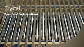  Presentation with belt conveyor - Slide deck consisting of conveyor-belt-background-above-view background and a tawny brown colored foreground