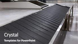  Presentation with conveyor belt - Colorful PPT theme enhanced with conveyor belt in airport backdrop and a dark gray colored foreground