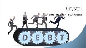  Presentation with belt conveyor - Audience pleasing slide deck consisting of conveyor-belt-with-the-debt backdrop and a white colored foreground
