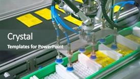  Presentation with food industrial - Theme consisting of conveyor product line for packing background and a dark gray colored foreground