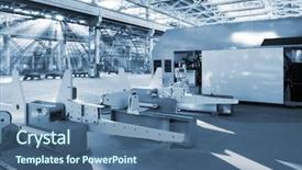  Presentation with workshop - Slides consisting of conveyor quality control - modern workshop background and a  colored foreground