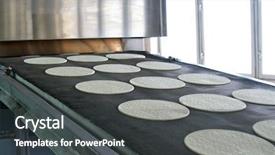  Presentation with dough - Beautiful PPT layouts featuring conveyor with dough billets backdrop and a dark gray colored foreground