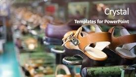  Presentation with workshop - Amazing presentation design having conveyor with new shoes pairs backdrop and a tawny brown colored foreground
