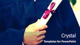  Presentation with student - Colorful theme enhanced with convocation - midsection closeup of young male backdrop and a navy blue colored foreground