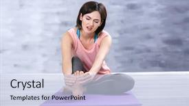  Presentation with woman in pain - Slides having convulsions - beautiful young woman suffering background and a lemonade colored foreground