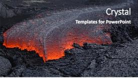  Presentation with lava - Beautiful presentation design featuring convulsions - lava flow close - up backdrop and a dark gray colored foreground