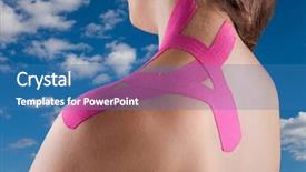  Presentation with sky blue - Colorful PPT layouts enhanced with convulsions - therapy with kinesio tex tape backdrop and a teal colored foreground